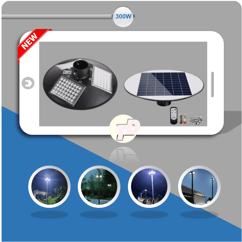 Đèn Sân Vườn Năng Lượng Mặt Trời 300W - Jindian JDUFO300